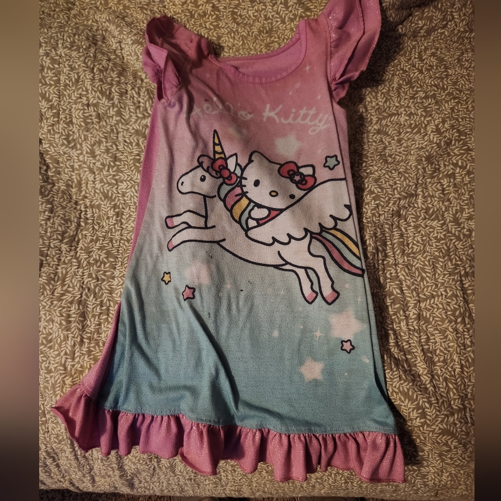 Hello Kitty Pink and Blue Unicorn Nightgown
